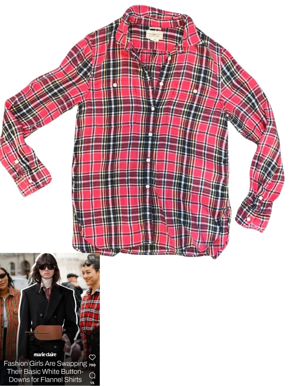 Ralph Lauren Red Black White Plaid Button-Down Shirt